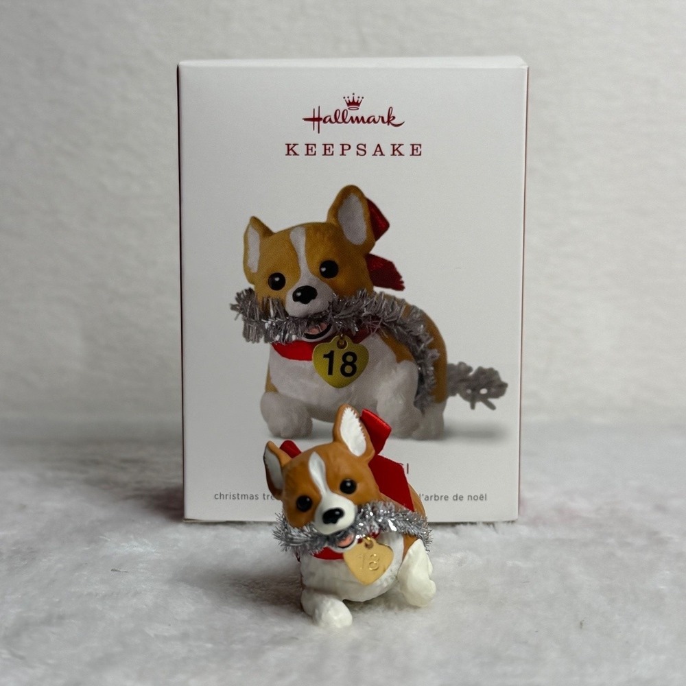 Hallmark Keepsake Welsh Corgi Puppy Love 2018 Christmas Ornament QX9346 - Picture 1 of 10
